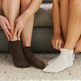 STUDIO GRIPPY ANKLE SOCKS 2 PACK COCONUT/CINNAMON