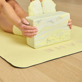 YOGA BLOCK PALE LEMON MARBLE