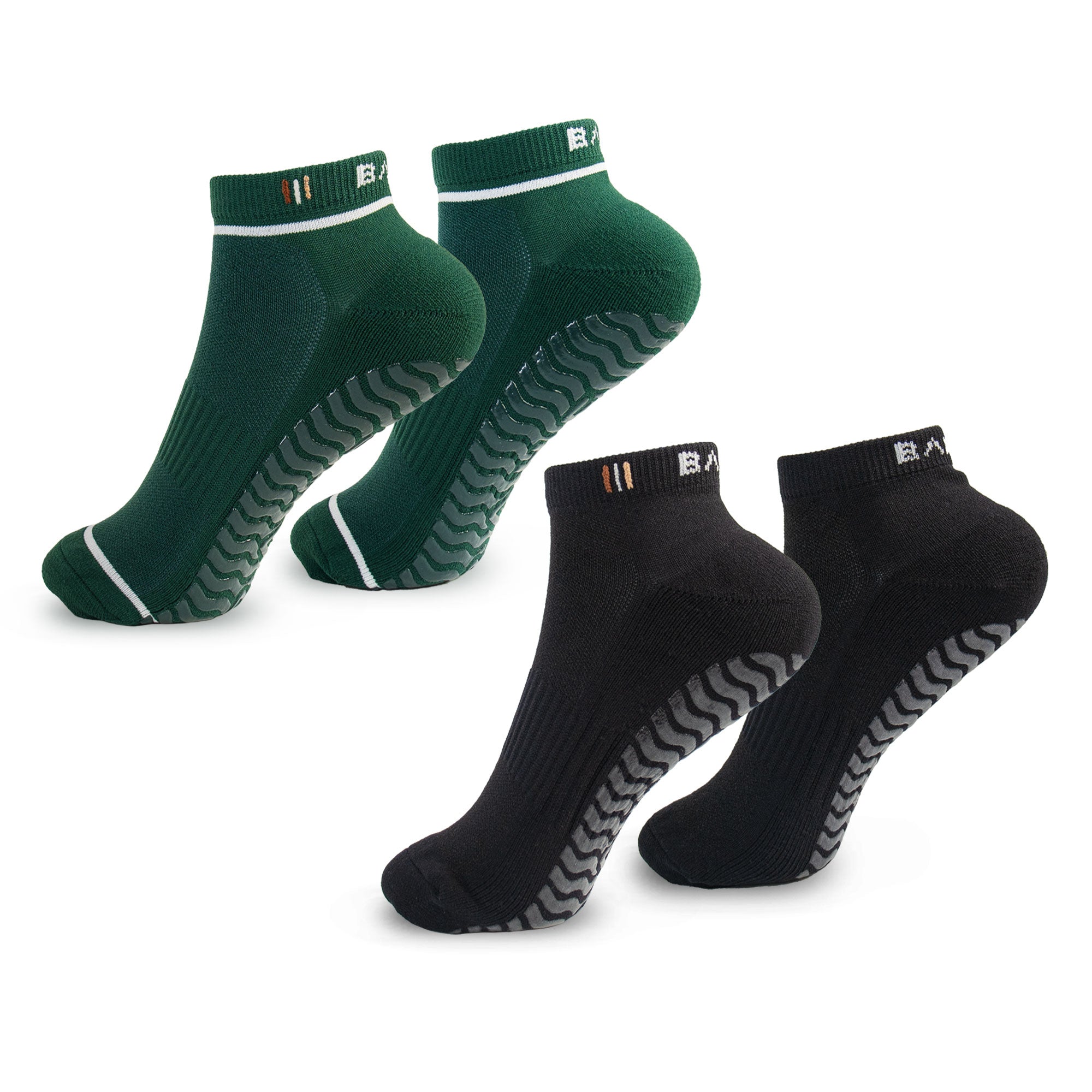 Lot de 2 paires de chaussettes antidérapantes Studio Anthracite/Vert Forêt