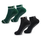 Lot de 2 paires de chaussettes antidérapantes Studio Anthracite/Vert Forêt