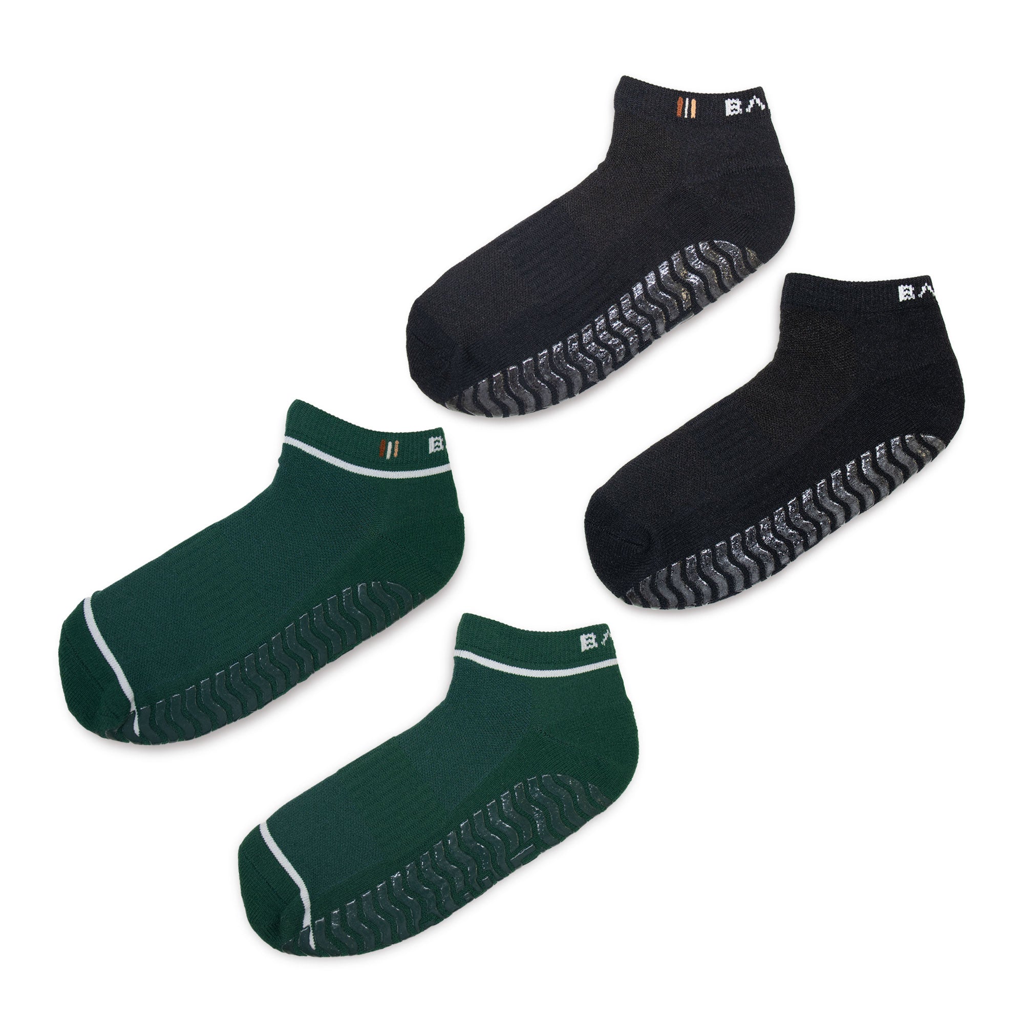 Lot de 2 paires de chaussettes antidérapantes Studio Anthracite/Vert Forêt