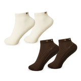 STUDIO GRIPPY ANKLE SOCKS 2 PACK COCONUT/CINNAMON